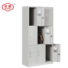 Luoyang mobiliário industrial escola estudante armazenamento 9 porta metal armário guarda-roupa branco